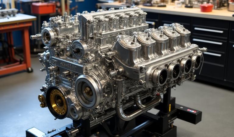 分解整備されたクラシックエンジン