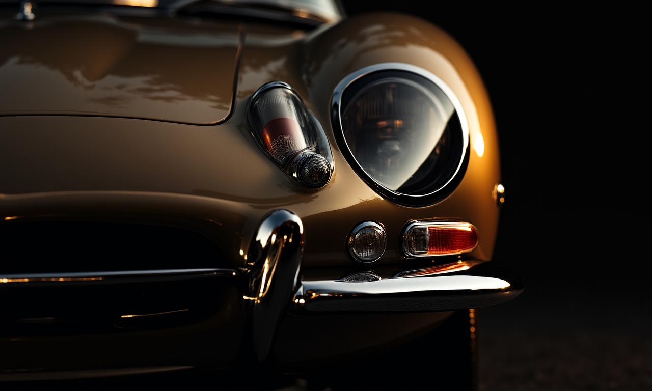 1960年代の伝説的なスポーツカーのクローズアップ